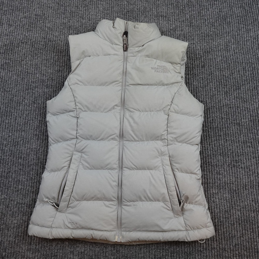 The North Face 700 Down Vest Womens XS Gray Quilted Insulated Puffer Full Zip